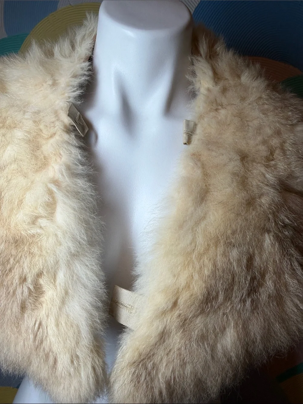 Vintage Genuine Coyote Fur Detachable Coat Collar Natural Winter Trim